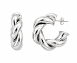 ARETES TRENZADO PLATEADO